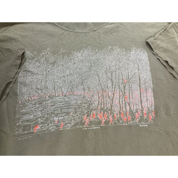 Vintage T-SHIRT A Day In The Wilderness Bruce JOHNSON XL Made In USA Tan 1980’s - Picture 5 of 7